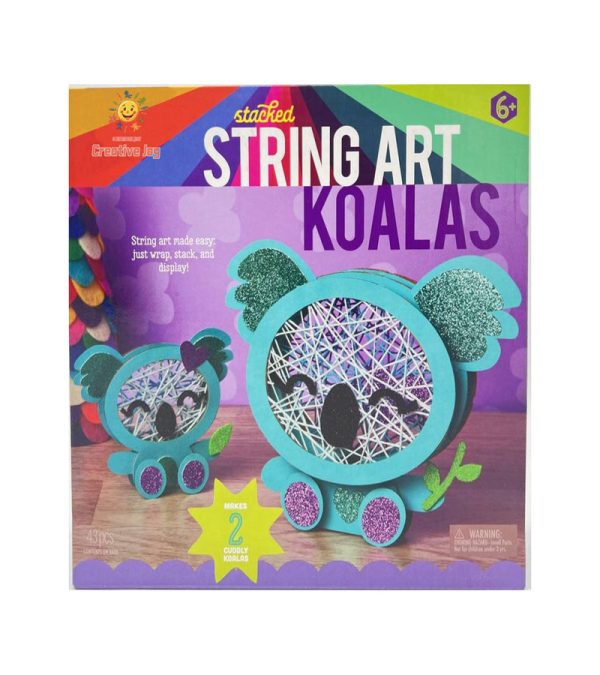 Stacked string art koalas