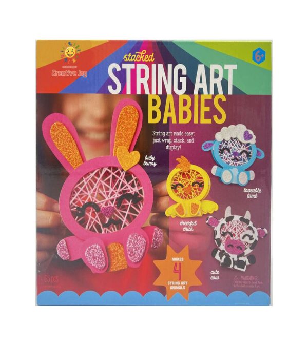 Stacked string art babies
