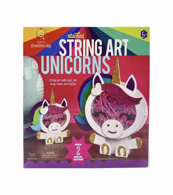 stacked string art unicorns